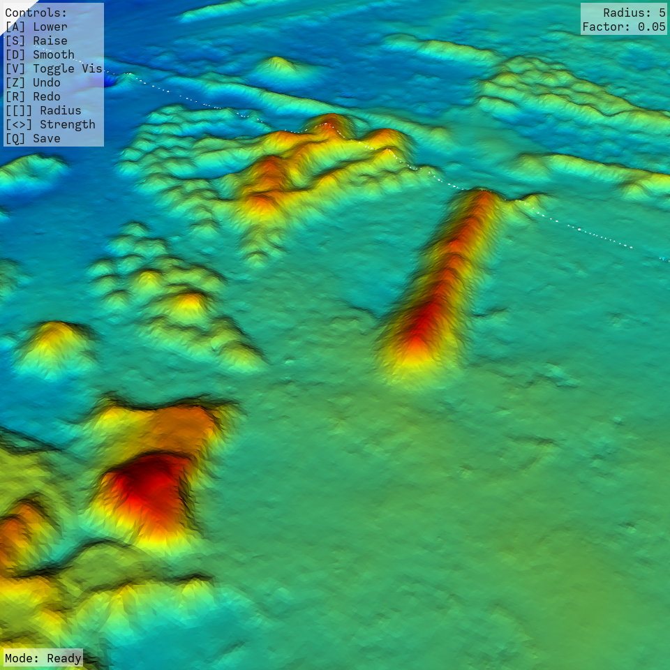 CloudCanvas displaying a colour-coded three-dimensional terrain surface